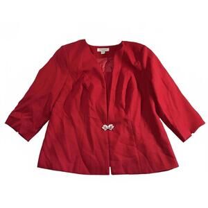 Danillo Red Women's Skirt Suit with Decorative Clasp